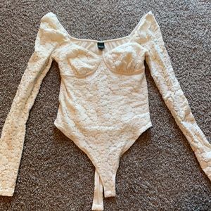 Wild Fable White Lace Bodysuit